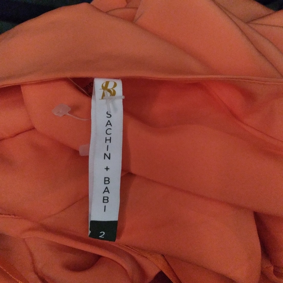 SACHIN + BABI Cantaloupe One-Shoulder Faux Wrap Dress, size 2 - Picture 4 of 11